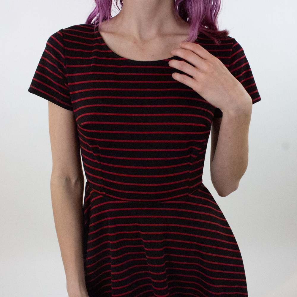 ModCloth Vintage Style Flared Fit Striped Dress
